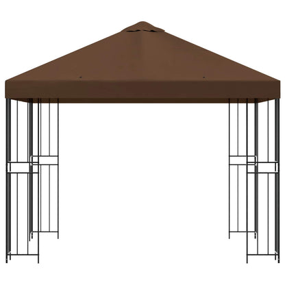 Gazebo 3 x 3 m Brown Polyester and Steel 190 gsm
