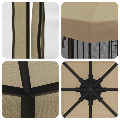 Garden Gazebo with Sidewalls 3 x 3 m Beige Polyester and Steel