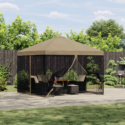 Garden Gazebo with Sidewalls 3 x 3 m Beige Polyester and Steel