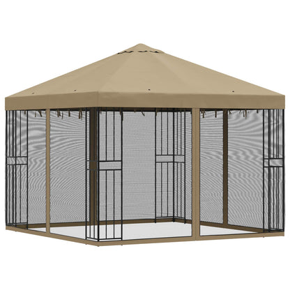 Garden Gazebo with Sidewalls 3 x 3 m Beige Polyester and Steel