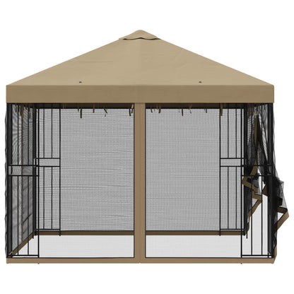 Garden Gazebo with Sidewalls 3 x 3 m Beige Polyester and Steel