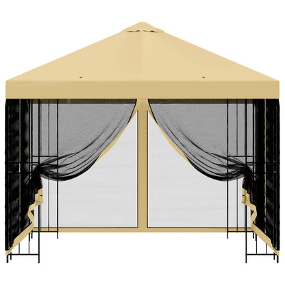 Garden Gazebo with Sidewalls 3 x 3 m Cream Polyester and Steel