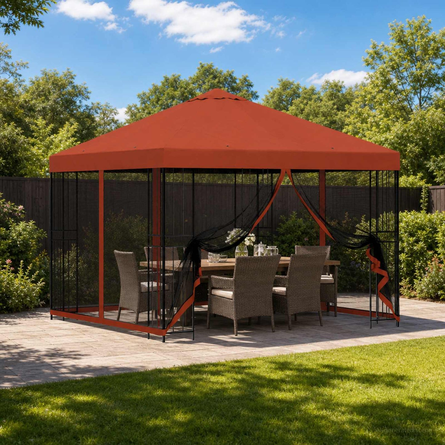 Garden Gazebo with Sidewalls 3 x 3 m Terracotta