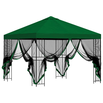 Garden Gazebo with Sidewalls 3 x 3 m Green Polyester and Steel