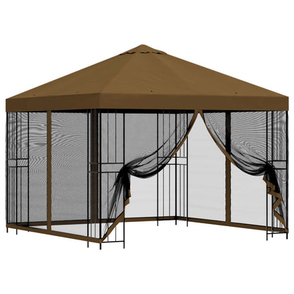 Garden Gazebo with Sidewalls 3 x 3 m Taupe Polyester and Steel