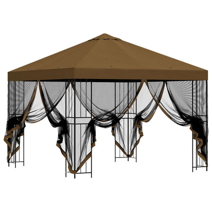 Garden Gazebo with Sidewalls 3 x 3 m Taupe Polyester and Steel