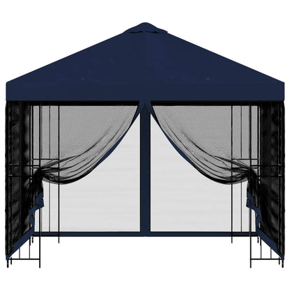 Garden Gazebo with Sidewalls 3 x 3 m Blue Polyester and Steel