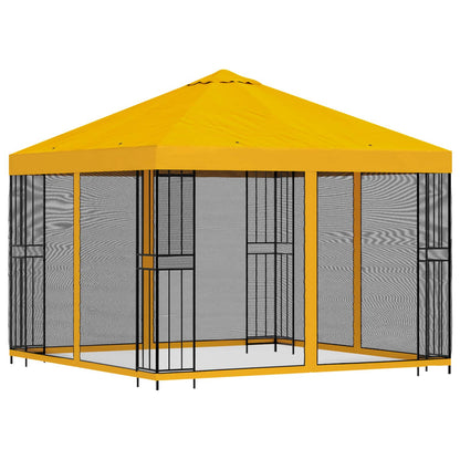 Garden Gazebo with Sidewalls 3 x 3 m Yellow Polyester and Steel