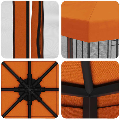 Garden Gazebo with Sidewalls 3 x 3 m Orange Polyester and Steel
