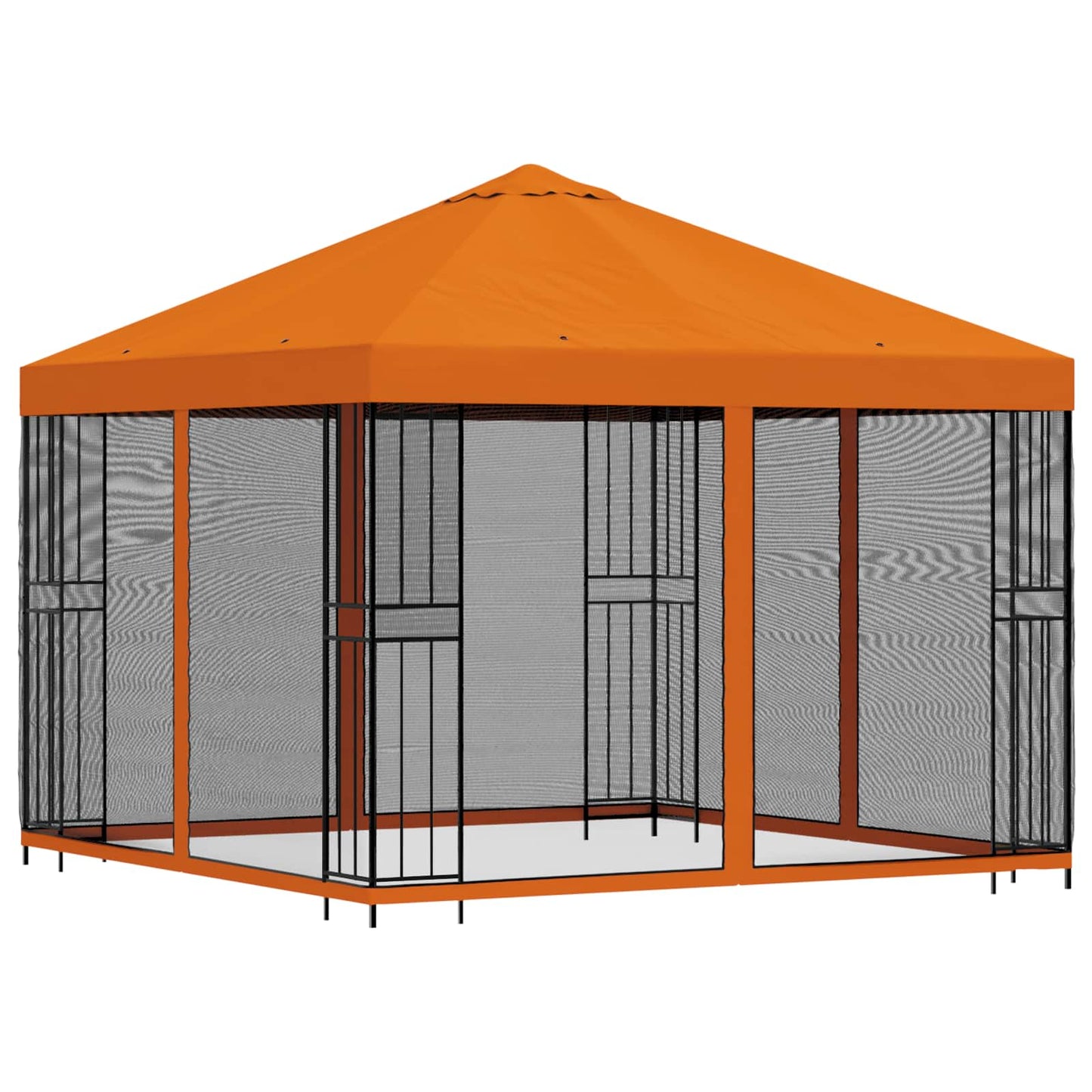 Garden Gazebo with Sidewalls 3 x 3 m Orange Polyester and Steel