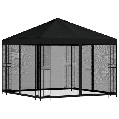Garden Gazebo with Sidewalls 3 x 3 m Black Polyester and Steel