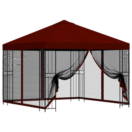 Garden Gazebo with Sidewalls 3 x 3 m Burgundy