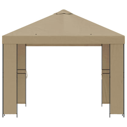 Gazebo 3 x 3 m Beige Polyester and Steel 190 gsm