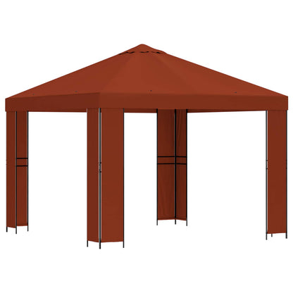 Gazebo 3 x 3 m Terracotta Polyester and Steel 190 gsm