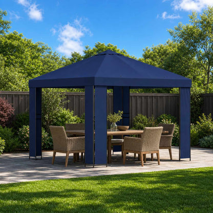 Gazebo 3 x 3 m Blue Polyester and Steel 190 gsm