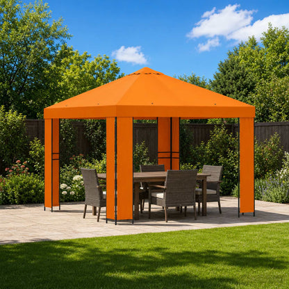 Gazebo 3 x 3 m Orange Polyester and Steel 190 gsm