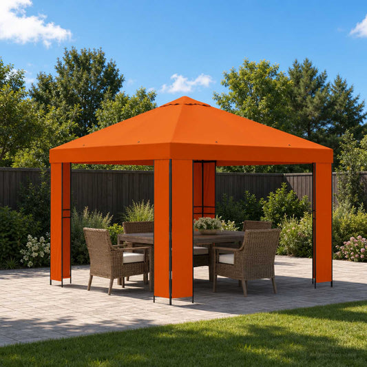 Gazebo 3 x 3 m Orange Polyester and Steel 190 gsm