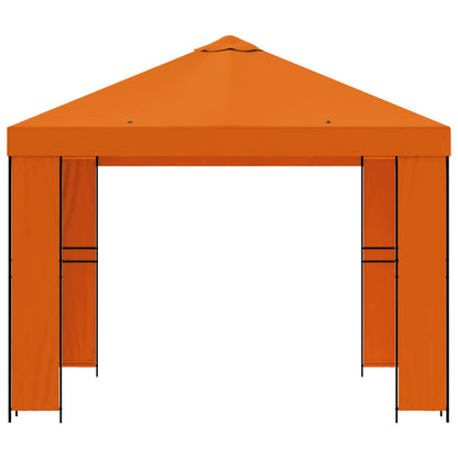 Gazebo 3 x 3 m Orange Polyester and Steel 190 gsm