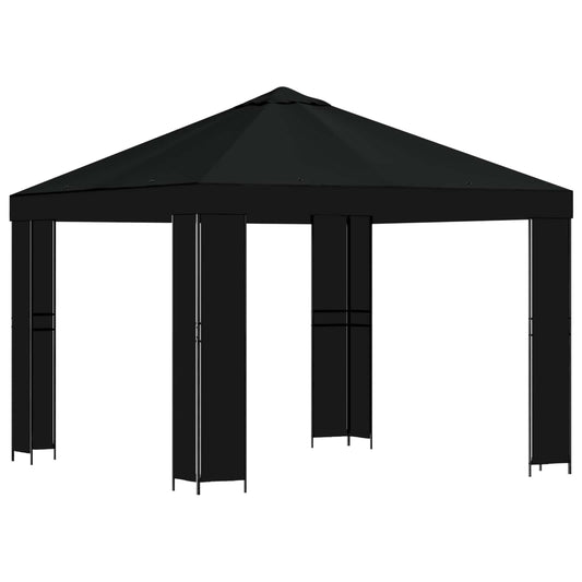 Gazebo 3 x 3 m Black Polyester and Steel 190 gsm