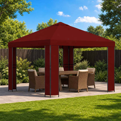 Gazebo 3 x 3 m Burgundy Polyester and Steel 190 gsm
