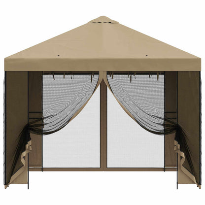 Garden Gazebo with Sidewalls 3 x 3 m Beige Polyester and Steel