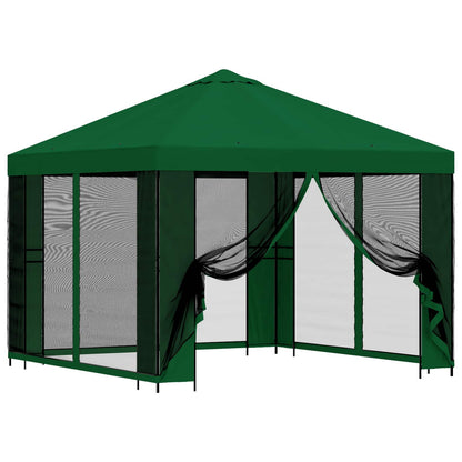 Garden Gazebo with Sidewalls 3 x 3 m Green Polyester and Steel