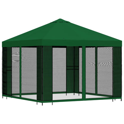 Garden Gazebo with Sidewalls 3 x 3 m Green Polyester and Steel