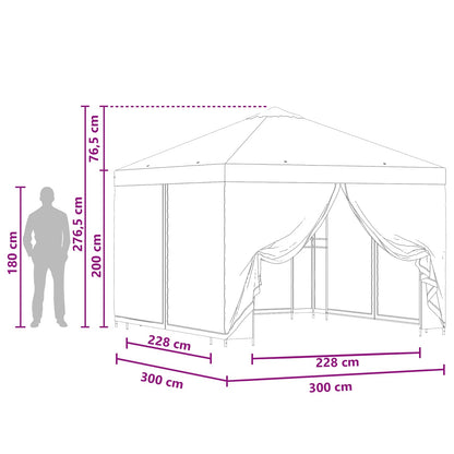 Garden Gazebo with Sidewalls 3 x 3 m Green Polyester and Steel