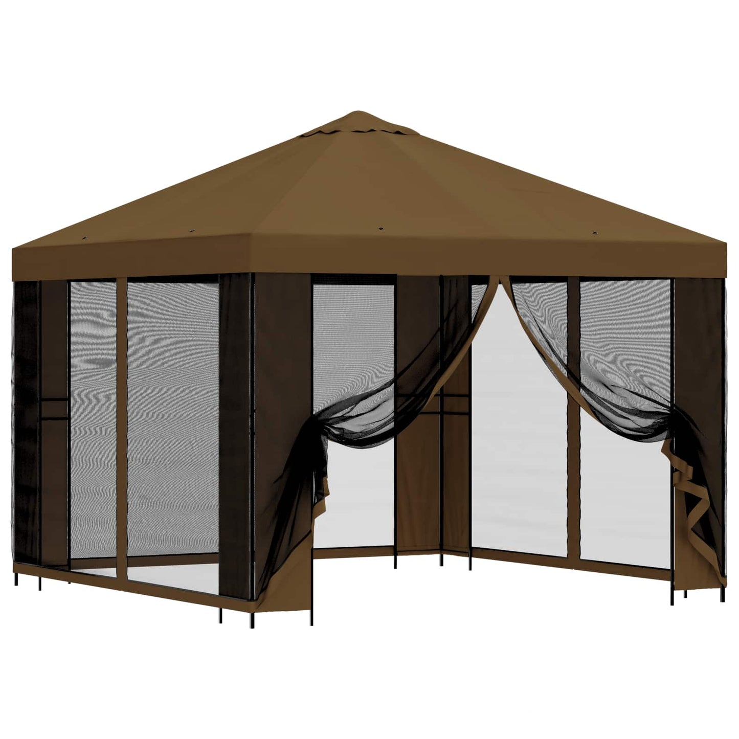 Garden Gazebo with Sidewalls 3 x 3 m Taupe Polyester and Steel
