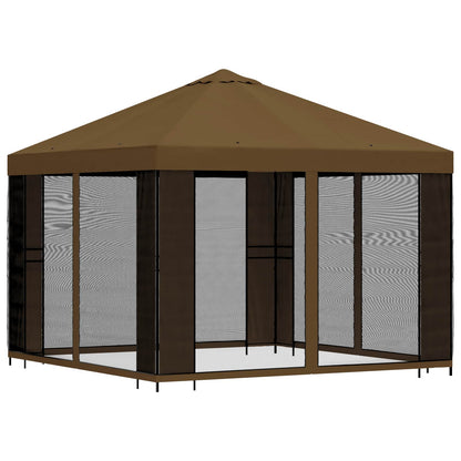Garden Gazebo with Sidewalls 3 x 3 m Taupe Polyester and Steel