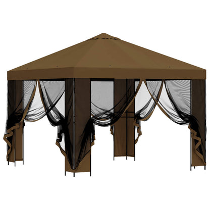 Garden Gazebo with Sidewalls 3 x 3 m Taupe Polyester and Steel