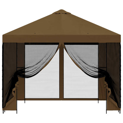 Garden Gazebo with Sidewalls 3 x 3 m Taupe Polyester and Steel