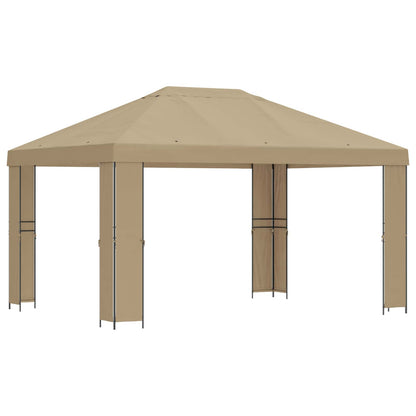 Gazebo 4 x 3 m Beige Polyester and Steel 190 gsm