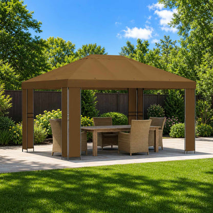 Gazebo 4 x 3 m Taupe Polyester and Steel 190 gsm