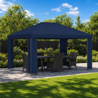 Gazebo 4 x 3 m Blue Polyester and Steel 190 gsm