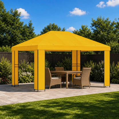 Gazebo 4 x 3 m Yellow Polyester and Steel 190 gsm
