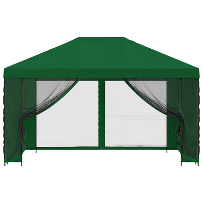 Garden Gazebo with Sidewalls 4 x 3 m Green Polyester and Steel