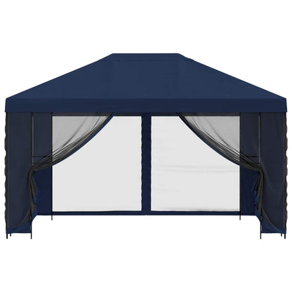 Garden Gazebo with Sidewalls 4 x 3 m Blue Polyester and Steel