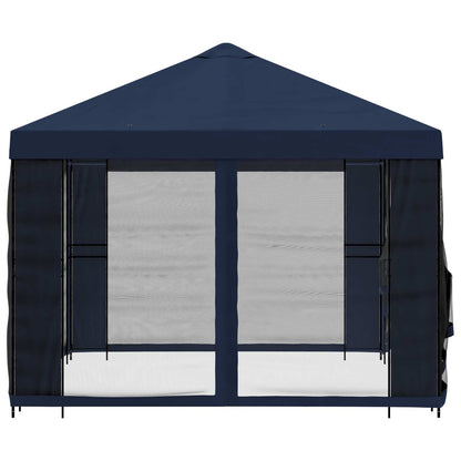 Garden Gazebo with Sidewalls 4 x 3 m Blue Polyester and Steel