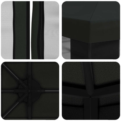 Gazebo with Sidewalls 4 x 3 m Black Polyester and Steel 190 gsm