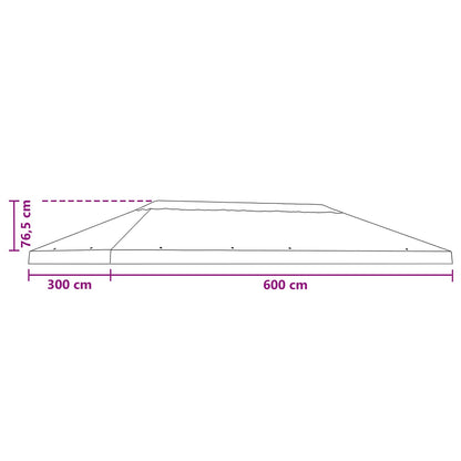 Gazebo Canopy Cover 6 x 3 m Anthracite Polyester 190