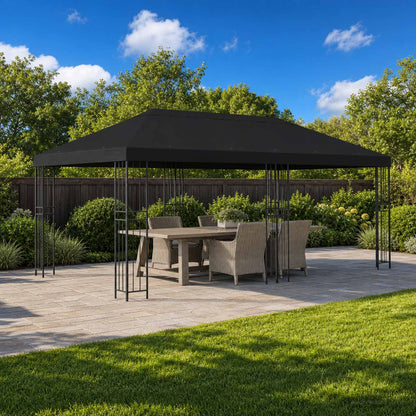 Gazebo Canopy Cover 6 x 3 m Black Polyester 190