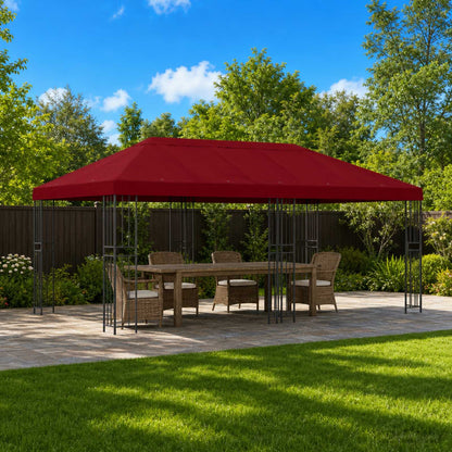 Gazebo Canopy Cover 6 x 3 m Burgundy Polyester 190