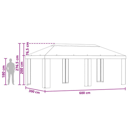 Gazebo Cover 6 x 3 m Blue Polyester 190 gsm