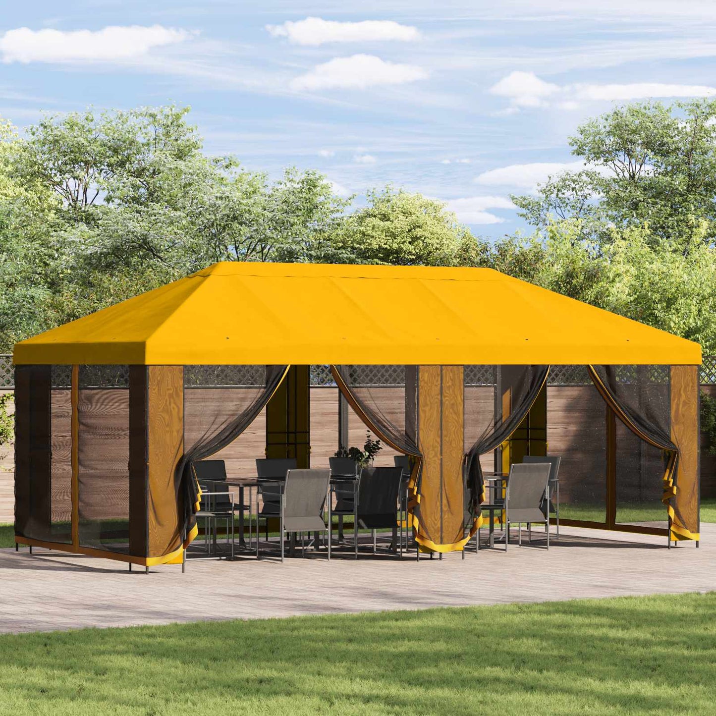 Gazebo Cover with Sidewalls Yellow 600.5 x 300.5 cm Polyester