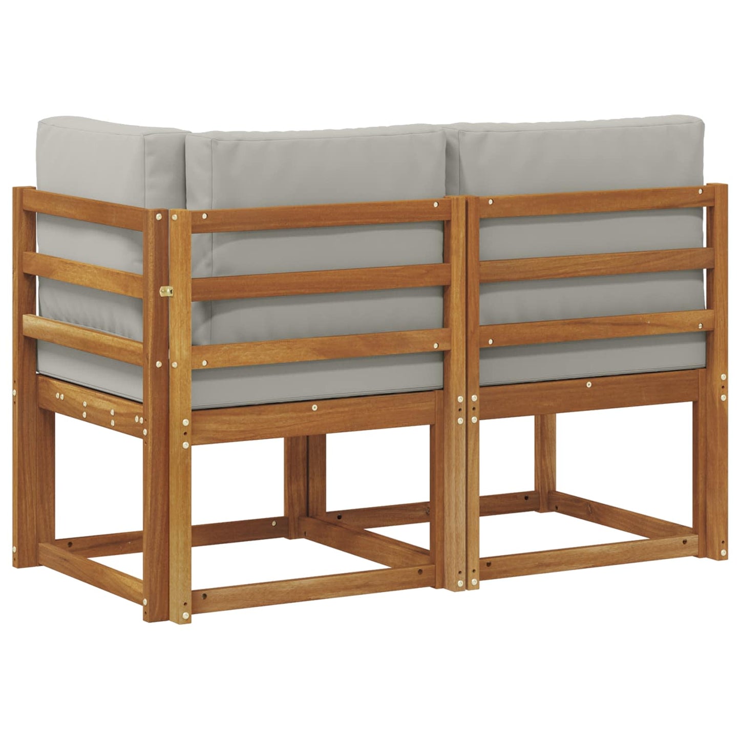 Outdoor Middle and Corner Sofa 2 Piece Natural and Light Grey