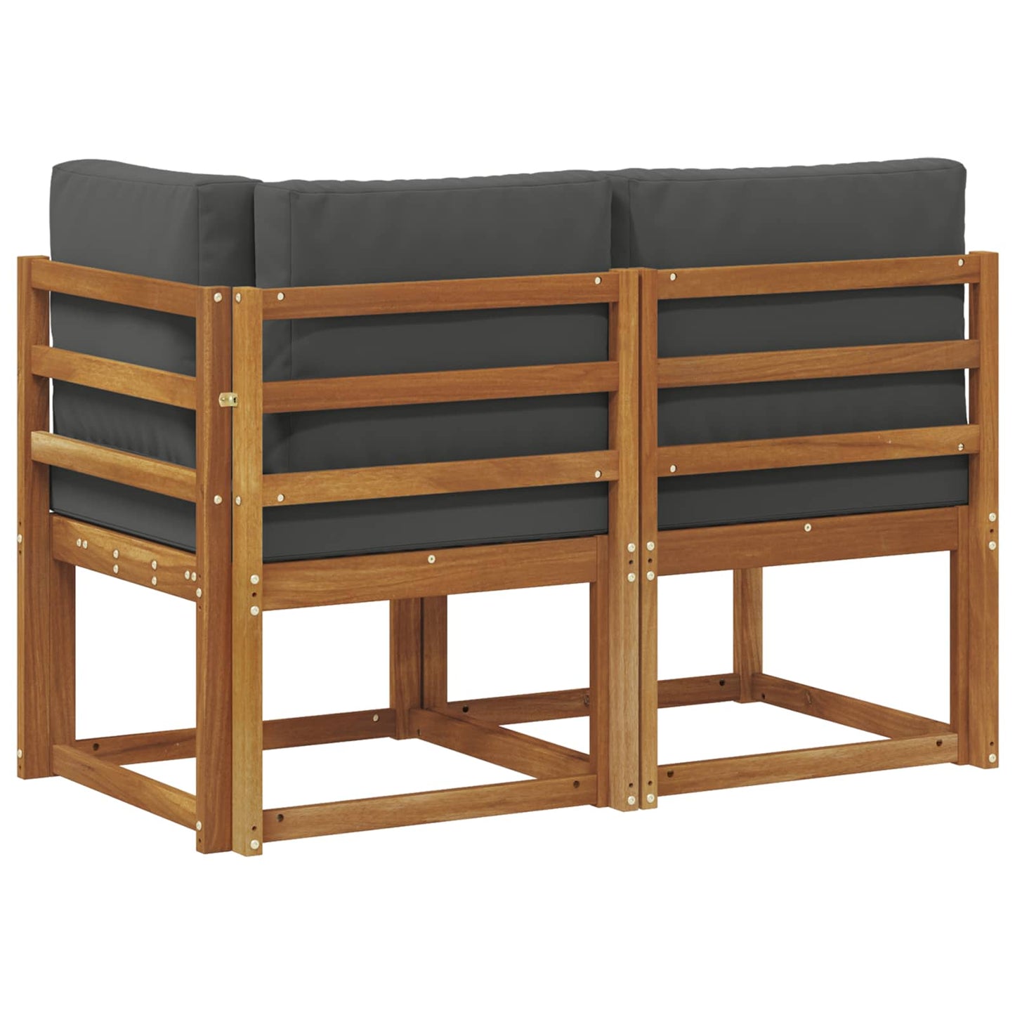 Outdoor Middle and Corner Sofa 2 Piece Natural and Anthracite