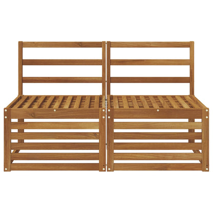 2 Piece Outdoor Middle Sofa Solid Acacia Wood Natural