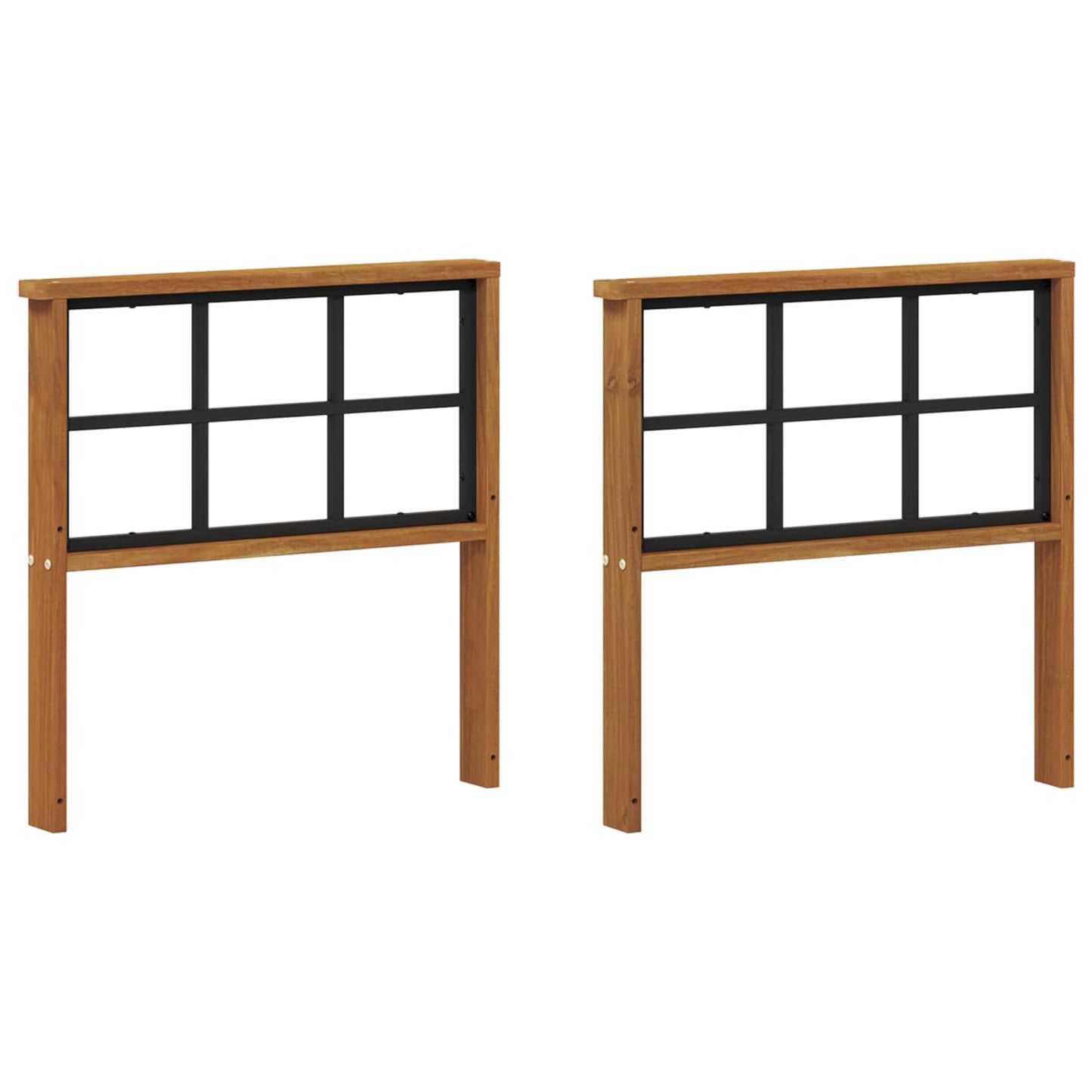 Armrest 2 pcs Natural 60 x 6 x 61 cm Solid Acacia Wood