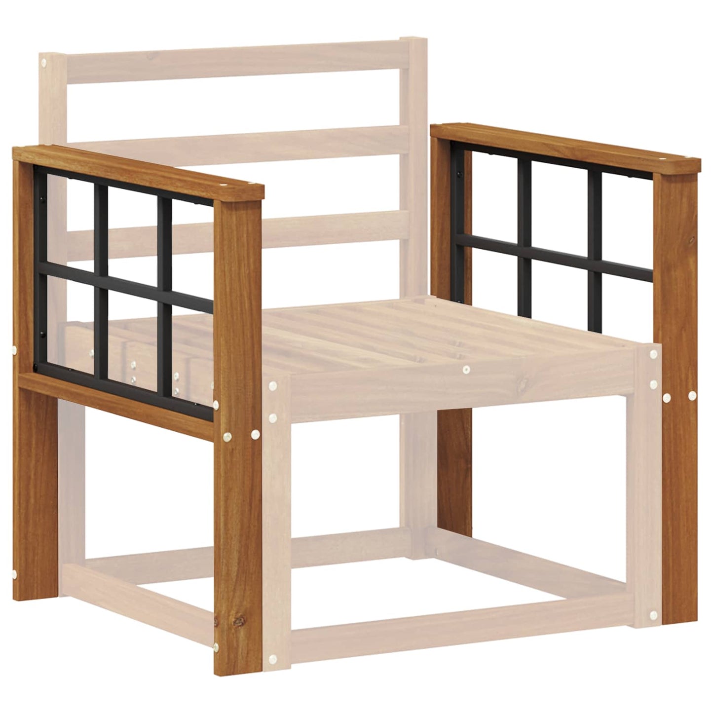 Armrest 2 pcs Natural 60 x 6 x 61 cm Solid Acacia Wood